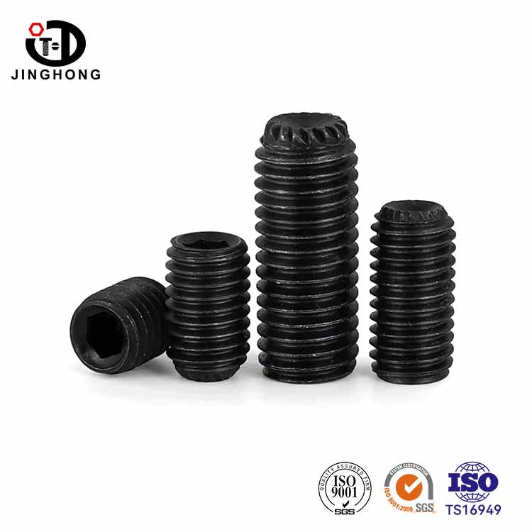 DIN916K HEXAGON SOCKET KNURL सेट स्क्रू कप पॉइंट के साथ